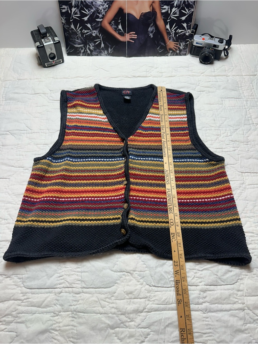 90s Textured Stripe Sweater Vest | Heritage Knit · Gloria Vanderbilt - Picture 5 of 8